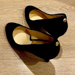 Vintage velvet black heels